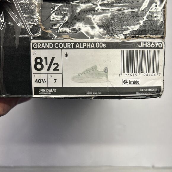 adidas Grand Court Alapha 00s Light Green Cream Silver Accents Women SZ 8.5 New - Picture 9 of 9